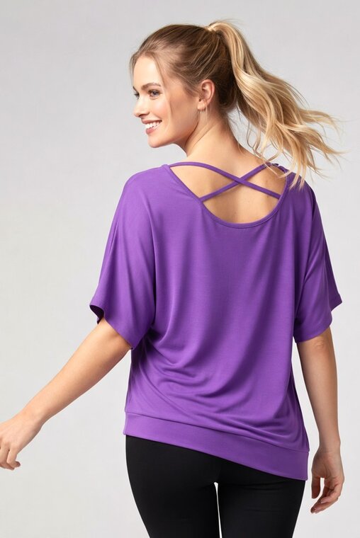 bluzka do zumby fioletowa