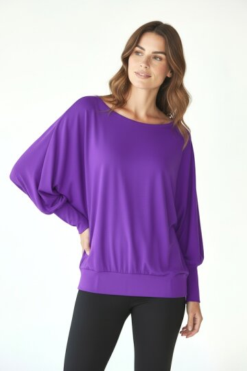 bluzka nietoperz fioletowa