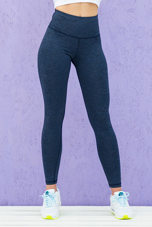 push up legginsy granatowe wysoki stan