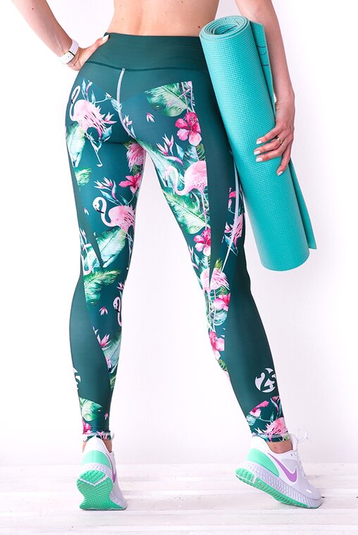modelujące pośladki legginsy w kwiaty