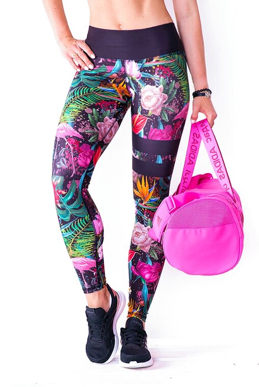 ciemne legginsy sportowe damskie